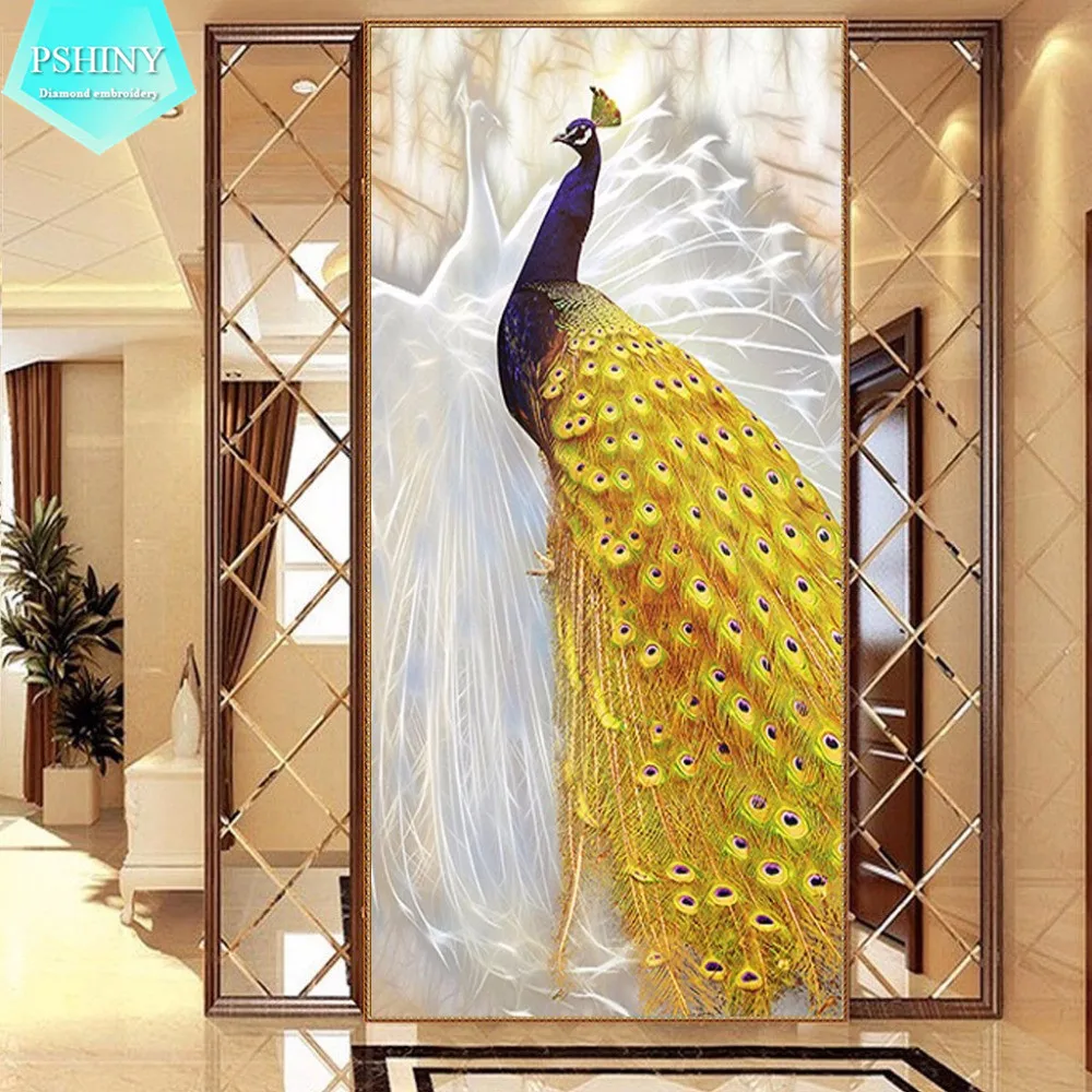 

100% Pictures 5D DIY Diamond embroidery Peacock Home Decor Full round or square rhinestone animals diamond painting cross stich