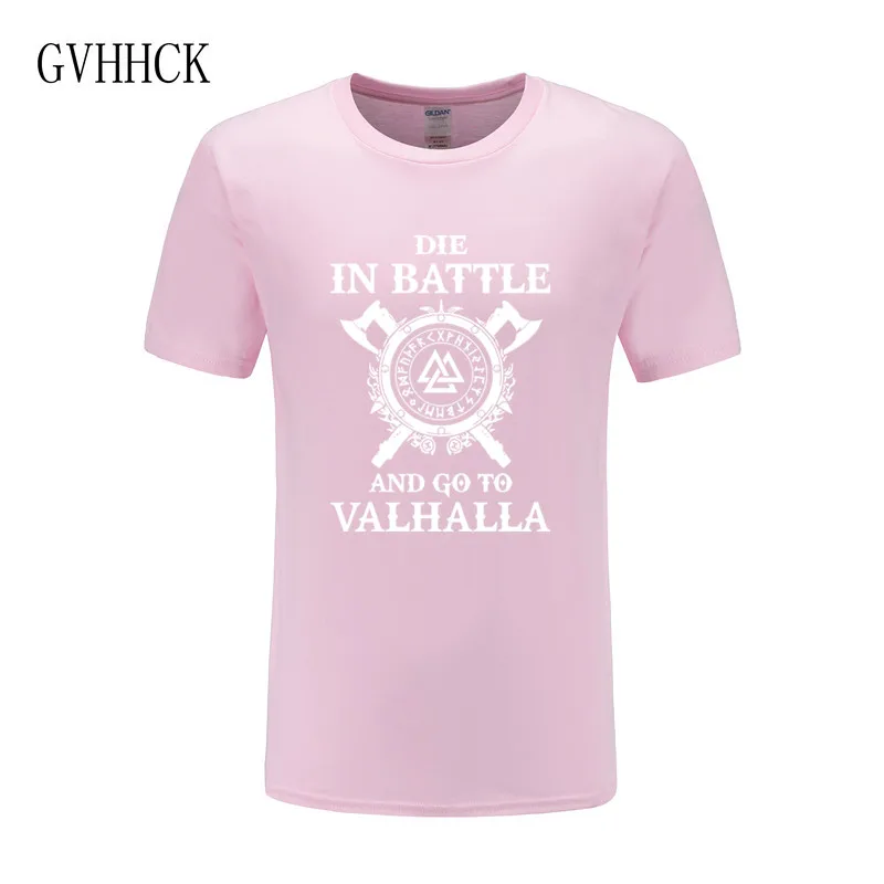 Die In Battle And Go To Valhalla Viking, мужские футболки, хит, летняя брендовая Футболка реглан, хлопок, облегающая футболка, Camisetas Hombre - Цвет: 16