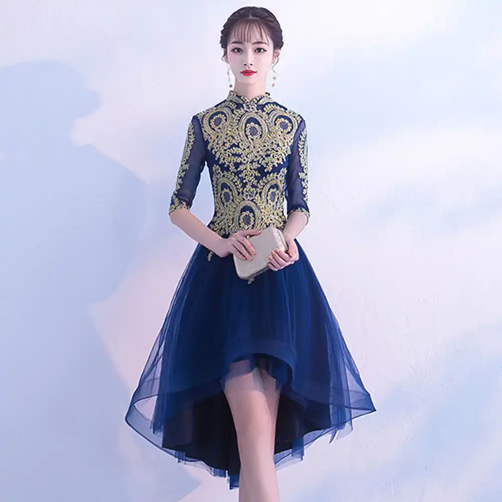 mandarin collar cocktail dress