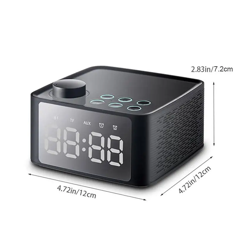 Bluetooth 5,0 будильник динамик светодиодный экран дисплей музыкальный плеер Поддержка Aux TF USB FM радио для спальни офиса