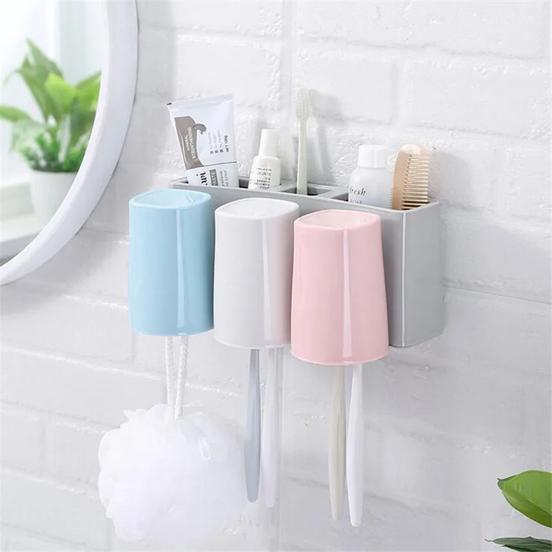 Buy Family Lover Wall Mount Plastic Toothbrush Holders