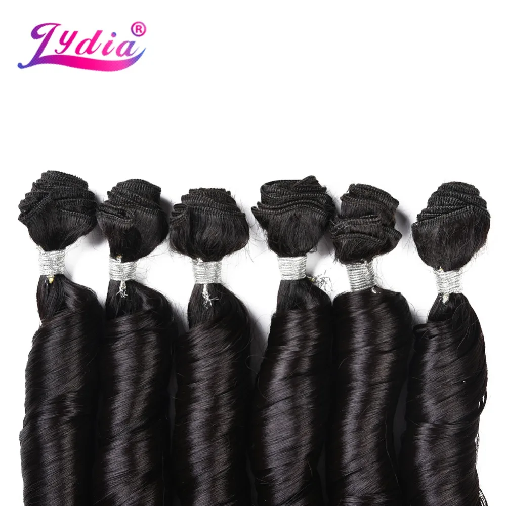 18inch Bouncy Curly Hair Heat Resistant Synthetic Hair Weave 37g/Piece Sew in Extensions Bundles 6pcs/pack