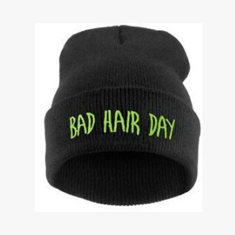 Шапочка Bad Hair Day Beanie шапка женский из смеси хлопка с буквенным принтом вязаная зимняя шапка хип-хоп шапки кепки s дешево - Цвет: 16