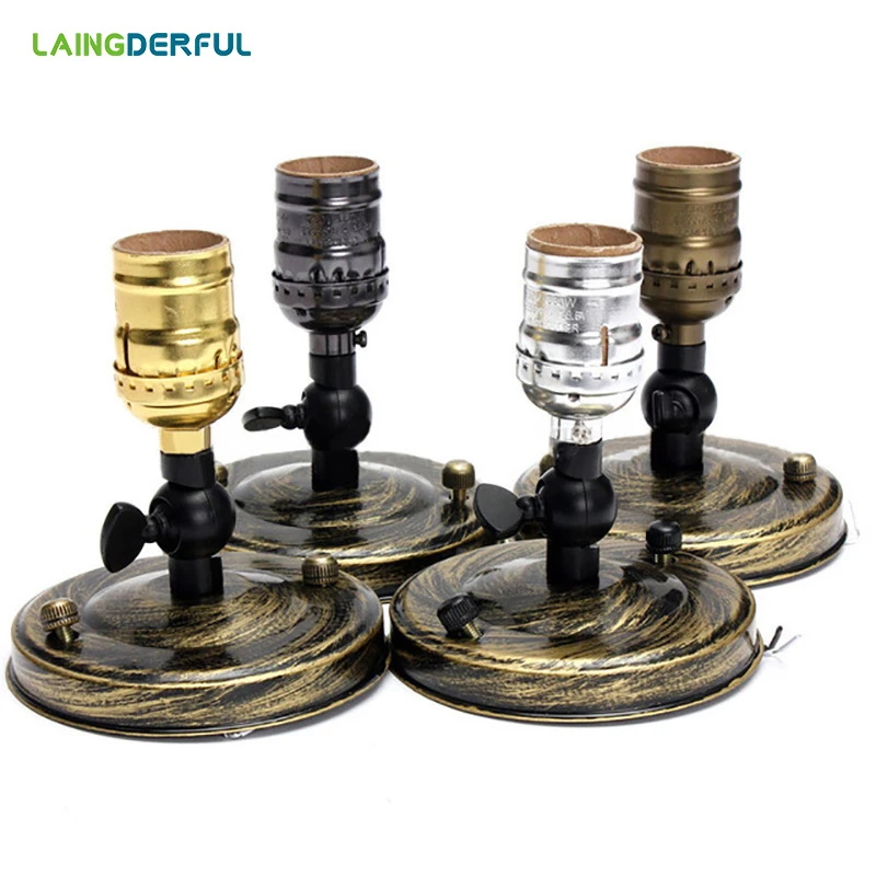 Ретро лампа цоколь E27 Гальваническая лампа Эдисона винтажная алюминиевая Высококачественная База держатель подвесной светильник лампа винтовой разъем