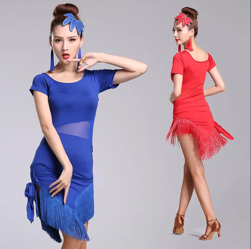 

New Latin Dance Dresses Women/Girls Sexy Sequin Fringe Skirt Ballroom/Tango/Salsa/Rumba/Latin Dresses Clothes