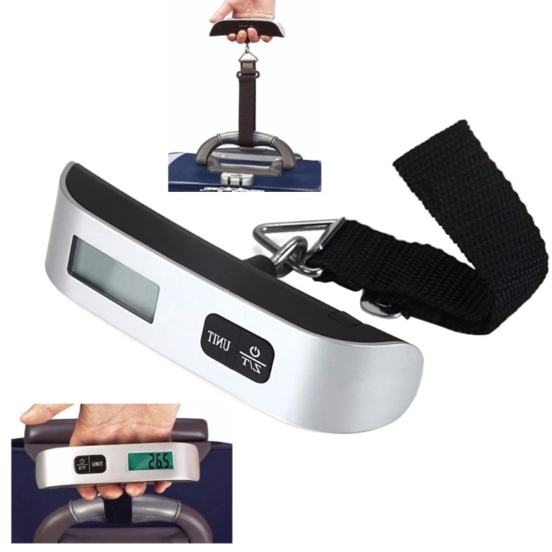 

1 Pc Electronic Scale LCD Electronic Scale 50kg Hand Carry Luggage Digital Weight Device Thermometer 50kg/110lb