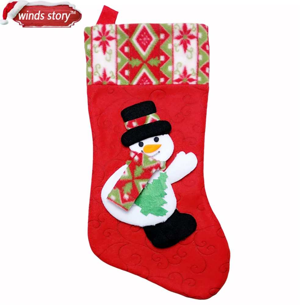 Uncategorized Christmas Stocking Story 2pcs cute christmas stocking decoration santa claus snowman gift candy bag indoor xmas decor sock decorative fireplace in sto