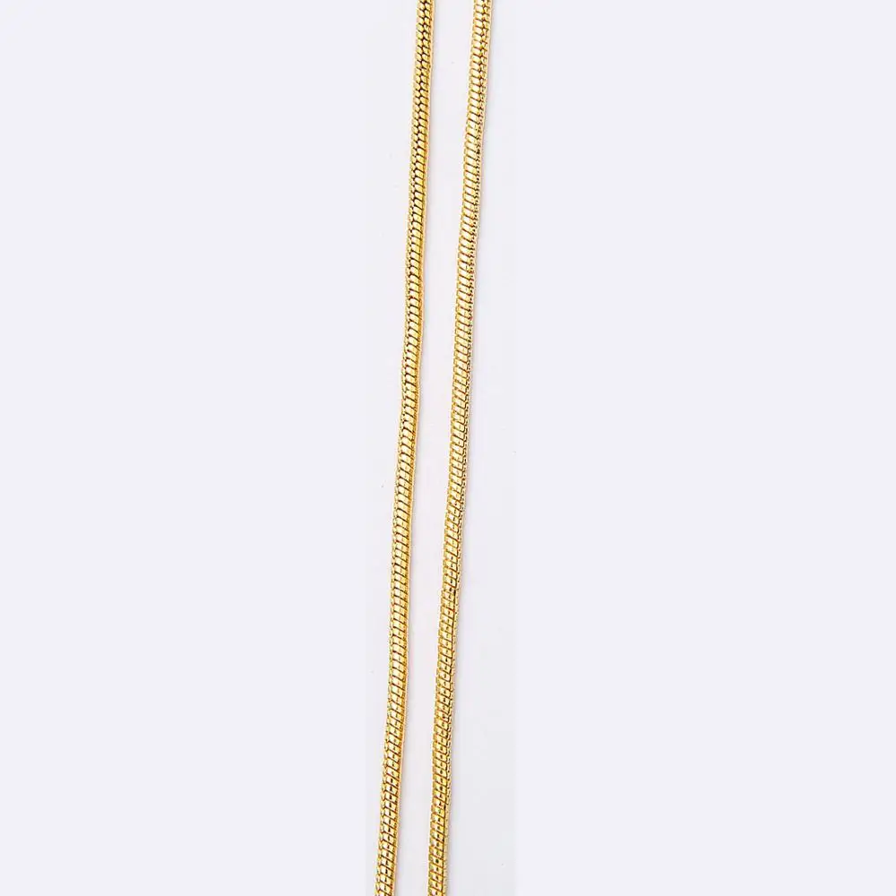 2 м/лот диаметр 1,5 мм медные цепочки-змейки оптом для самостоятельного изготовления металлических золотых и серебряных цепочек для изготовления ювелирных изделий - Цвет: gold