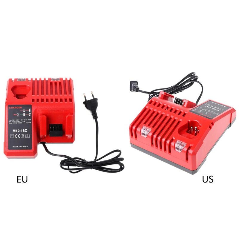 

For Milwaukee 10.8V 12V 18V M12 M18 48 - 11 - 24xx Series Lithium-ion Battery N12 M12-18C Li-ion Battery Charger Red