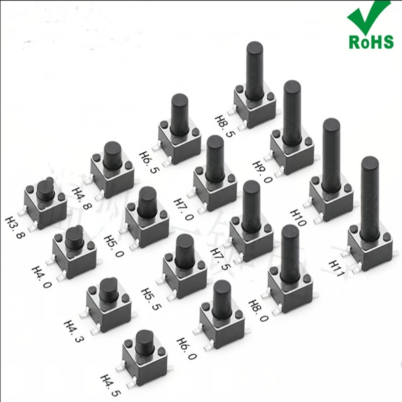 

50pcs 4.5 x 4.5*height MM touch switch 4 feet touch button patch copper feet switch
