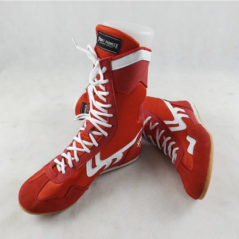 

Boxing martial arts Taekwondo Sanda training special high-cut boxing training fighting wrestling shoes JINBEILE