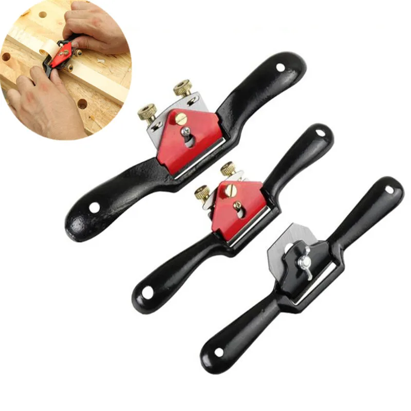 

Mini adjustable woodworking hand planer DIY Carpenter Woodcraft Metal Blade Spoke Shave hand tools