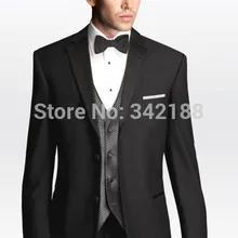 /Новое Поступление Черные смокинги для жениха/мужские свадебные костюмы/костюм для шафера/горячая Распродажа смокинги для жениха w