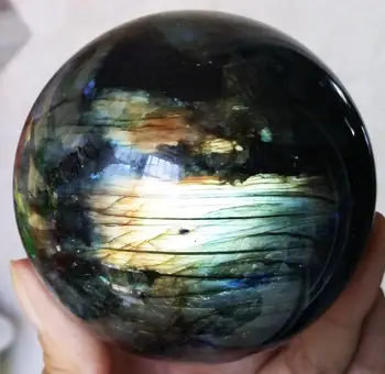 

SCY AAAAA+ 645 74 NATURAL Labradorite Crystal Sphere Ball Orb em Stone B4