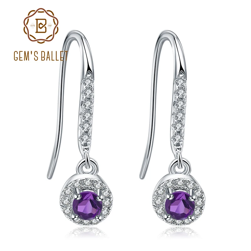Женские Балетные сережки GEM'S из 100% настоящего серебра 925 пробы с натуральным