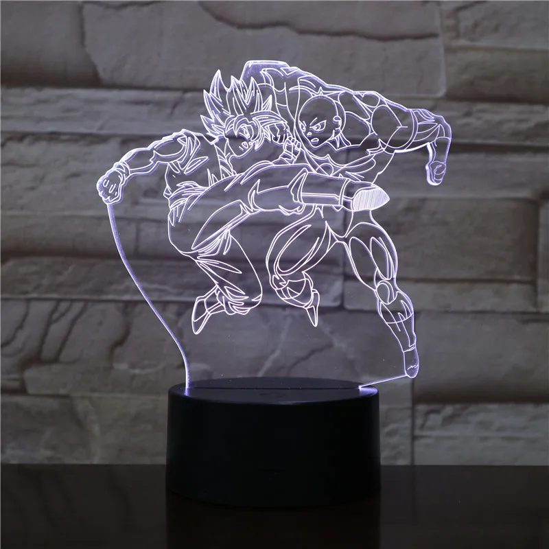 Фигурка "Dragon Ball" атмосферная настольная лампа Lampara Супер Saiyan Goku Usb 3d светодиодный ночник прикроватный сенсорный Сенсор освещение лампа