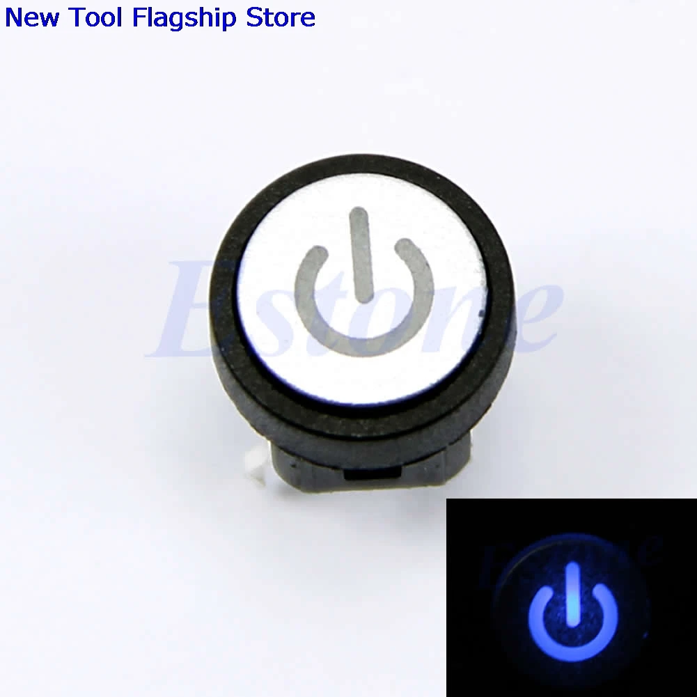 

Blue Led Light Power Symbol Momentary Latching Computer Case Switch Push Button
