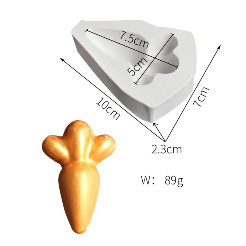 Силиконовая форма в форме моркови, форма для торта ручной работы, форма для печенья, шоколада, глины, полимерная форма - Цвет: Темный хаки