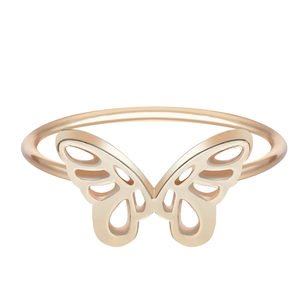 

QIMING Delicate Butterfly Animal Ring Female Engagement Rings for Women Minimalist Jewelry Gifts