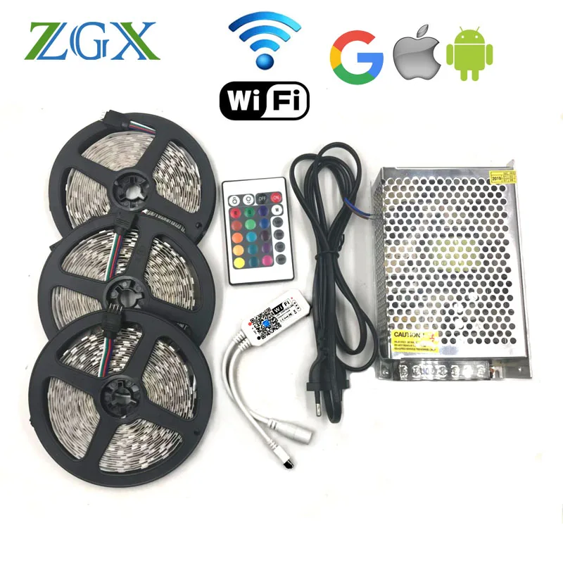 ZGX Wifi Светодиодная лента rgb лампа 5050 wifi беспроводной контроллер ip неоновая