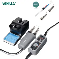 YIHUA 110 V/220 V 938D портативный Пинцет Мини паяльная станция горячий Пинцет паяльник для BGA SMD ремонт с подарками