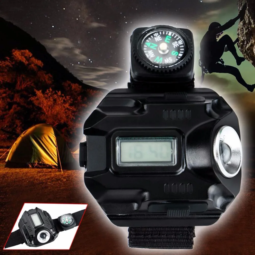 

2019 Portable LED Wrist Watch Flashlight Torch Light Q5 USB Charging Flashlight 4 Mode 1000LM Wristlight Tactical Flashlight