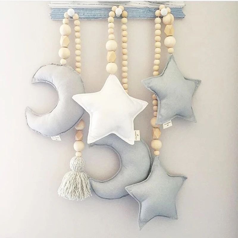 1pc Ins Wooden Bead Hanging Pendant new love fringe wood beaded