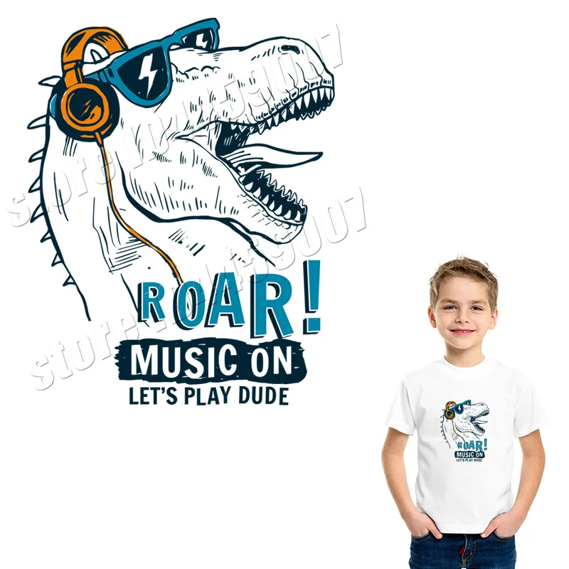

Dinosaur Pattern Parches Cartoon Style Patches For DIY Clothes Heat Transfers Stickers Washable Iron-on Applique