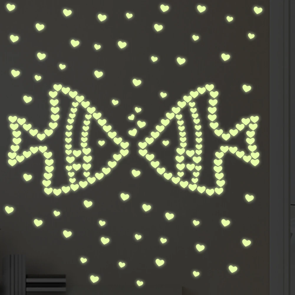 DIY vinyl Wall Stickers Glow In The Dark Star Wall Stickers 160Pcs love Star Luminous Kids Room Decor Wallpaper Poster