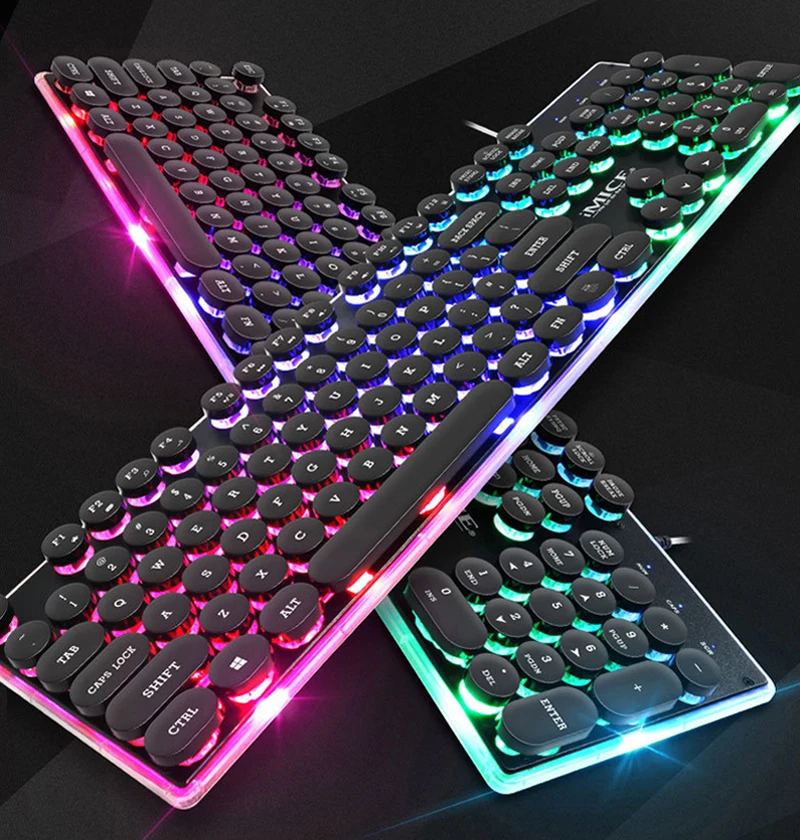 

iMICE Gaming Keyboard Steam Punk 104 Keys multimedia Keypad LED Backlight Wired Keyboards Waterproof Mechanical Gamer Keyboard