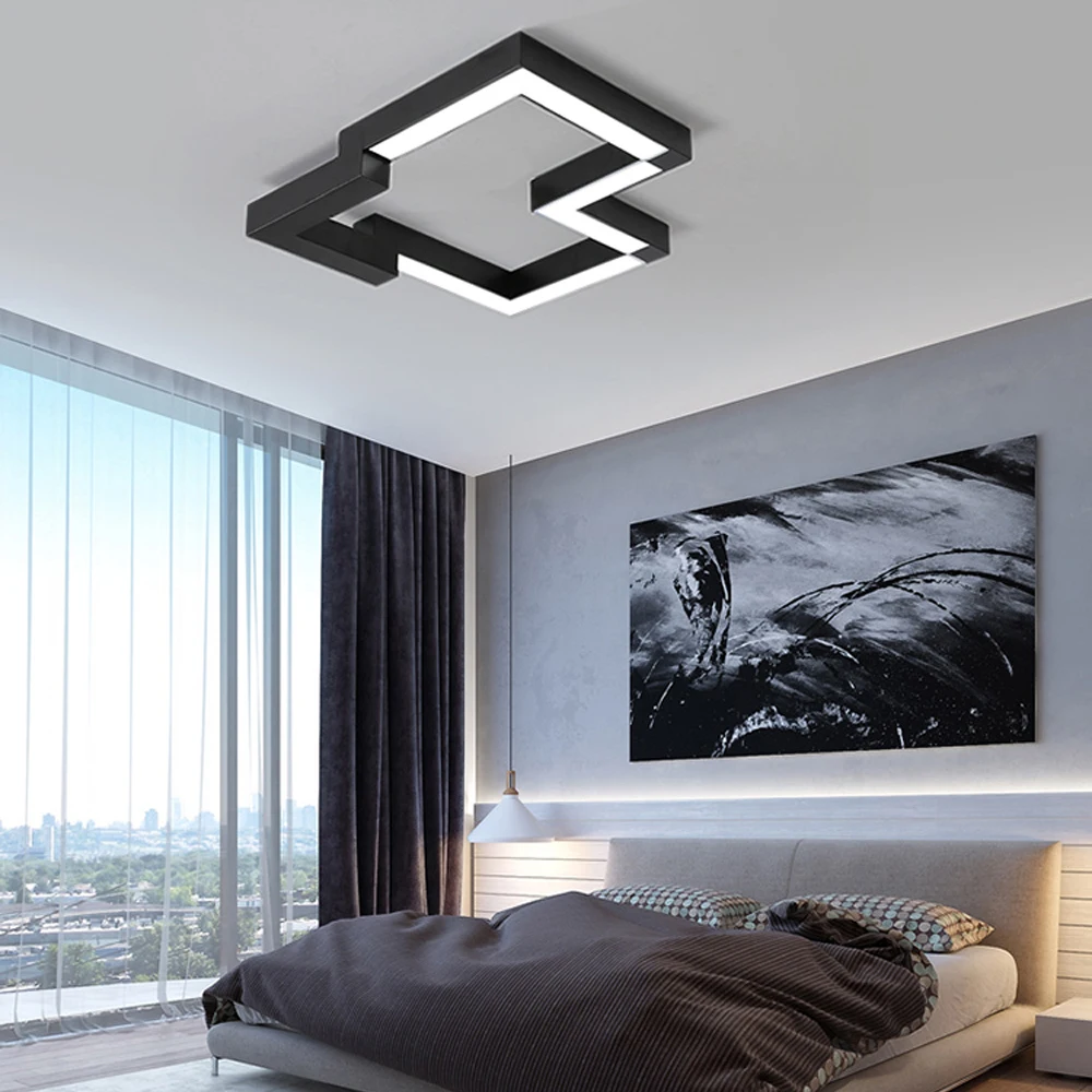 

LED Modern Geometric Iron Acryl Black White LED Lamp.LED Light.Ceiling Lights.LED Ceiling Light.Ceiling Lamp For Foyer Bedroom