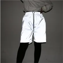 Новинка Летняя мода для мужчин и женщин Ночной свет светоотражающие шорты хип хоп блестящие мигание короткие брюки для пар