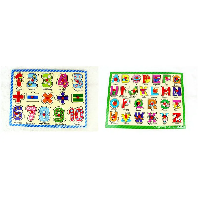 Free shipping Kids Digital puzzle+Animal puzzles 2PCS, wooden education toys child toy wooden puzzle baby toy educational toys