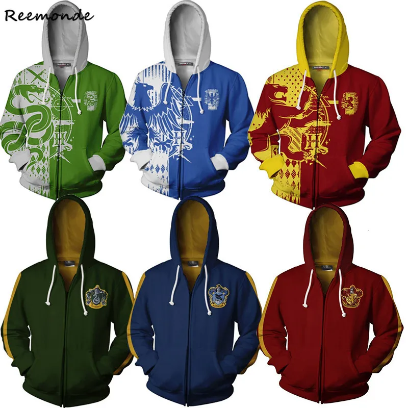 Harry Potter RAVENCLAW Cosplay Hoodie Sweatshirt Jacket Zipper Baseball Coat