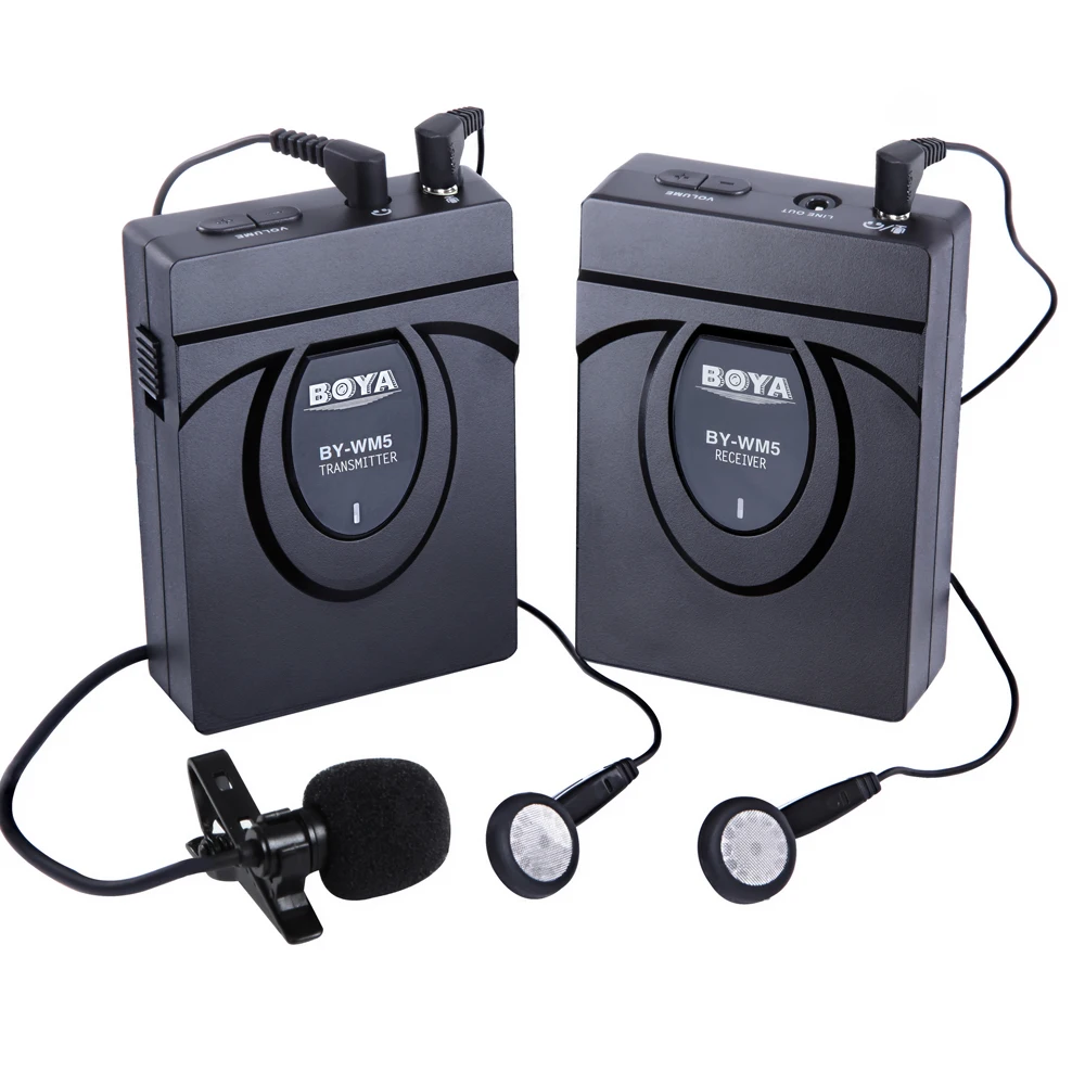 

BOYA BY-WM5 Pro Wireless Lavalier Lapel Microphone System for DSLR Camera Camcorders Audio Recorder