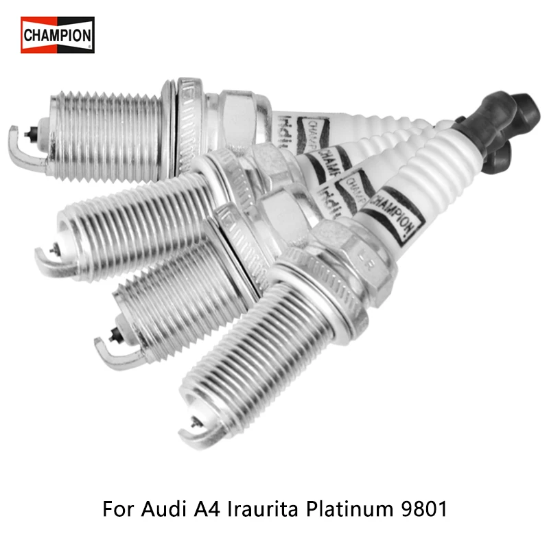 4pieces Champion Car Spark Plug for Audi A4 Iraurita Platinum 9801