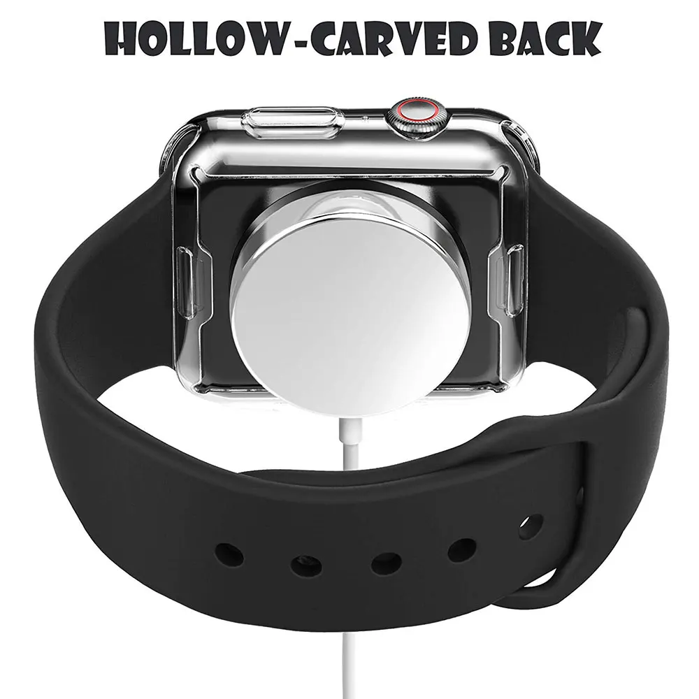 Ascromy For Apple Watch Series 4 Case Silicone Soft Slim Screen Protector Protective Full Cover For iWatch 4 40 44mm Accessories iphone 8 plus phone case
