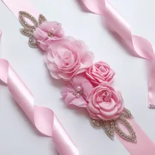 Свадебные аксессуары удивительные с цветами роз и жемчугом Свадебные ремни невесты Вечерние платья подружки невесты пояс невесты женские пояса