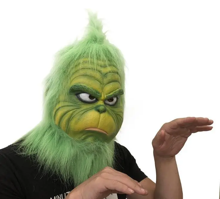 Grinch Косплей Маска чудовище Хэллоуин вечерние аксессуары маскарадные маски