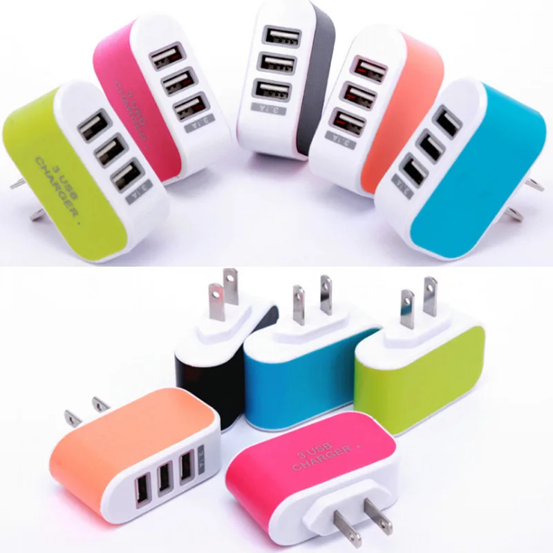 

EU/US Plug Wall Charger Station 3 Port USB Charge Charger Travel AC Power Chargers Adapter for Huawei Xiaomi iPhone Dropshopping
