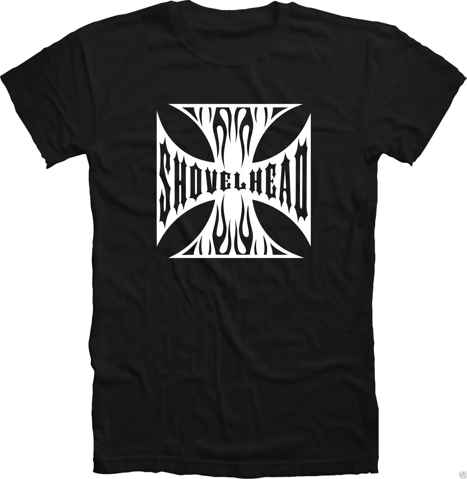 Cool T-Shirt Designs Best Seller Men Shovelhead - Iron Cross Flashes-Shovelhead T Shirt -Shirt - Biker Shirt T-Shirt