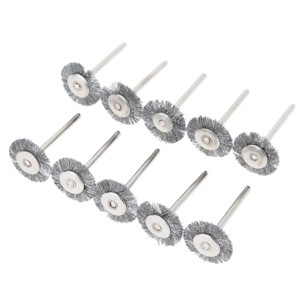 

Steel Wire Wheel Brush Dremel Tools Accessories Rotary Tool for Mini Drill Tools Electric Burr Deburring Brushed Wheels 10x22mm