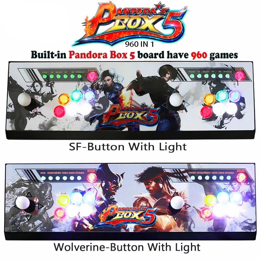 

New Pandora box 5 960 in 1 arcade control kit joystick usb buttons zero delay 2 players HDMI VGA arcade console controller TV pc