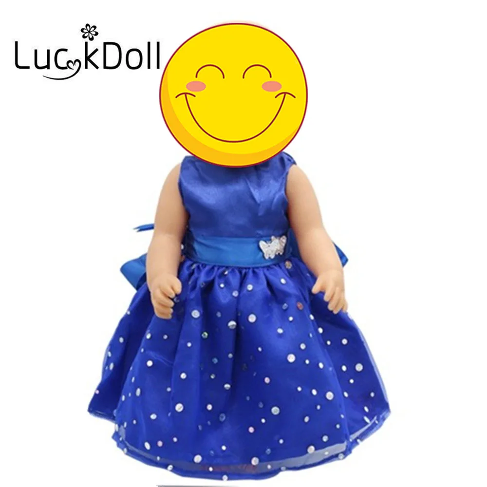 Цельнокроеное синее платье принцессы Luckdoll размер 43 см 18 дюймов лучший подарок