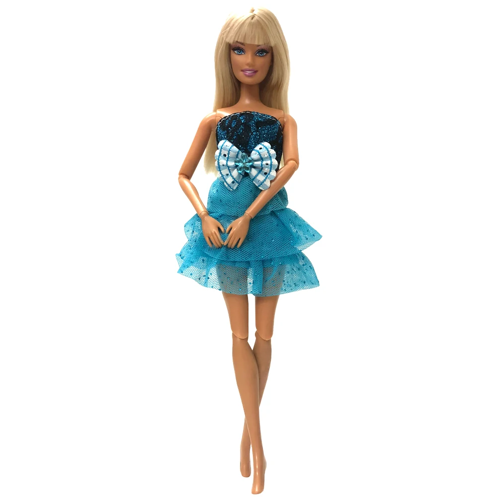 NK/один комплект одежды для куклы; повседневное синее платье; модная юбка; вечерние платья для куклы Барби; Аксессуары для девочек; лучший подарок; 042A