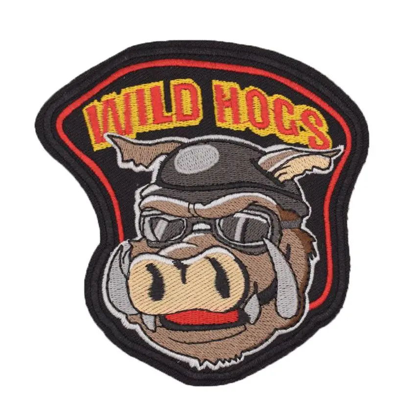 

1Pcs Wild Hogs Bulk Embroidered Patch Motorcycle Biker Vest Iron On Patch Wholesale Movie Slogan 3.5" Patch Free Shipping