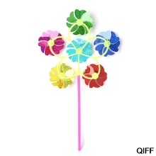 Ветряная мельница детские игрушки Светящиеся 6 колеса двора садовые украшения красочные открытый Спиннер May06