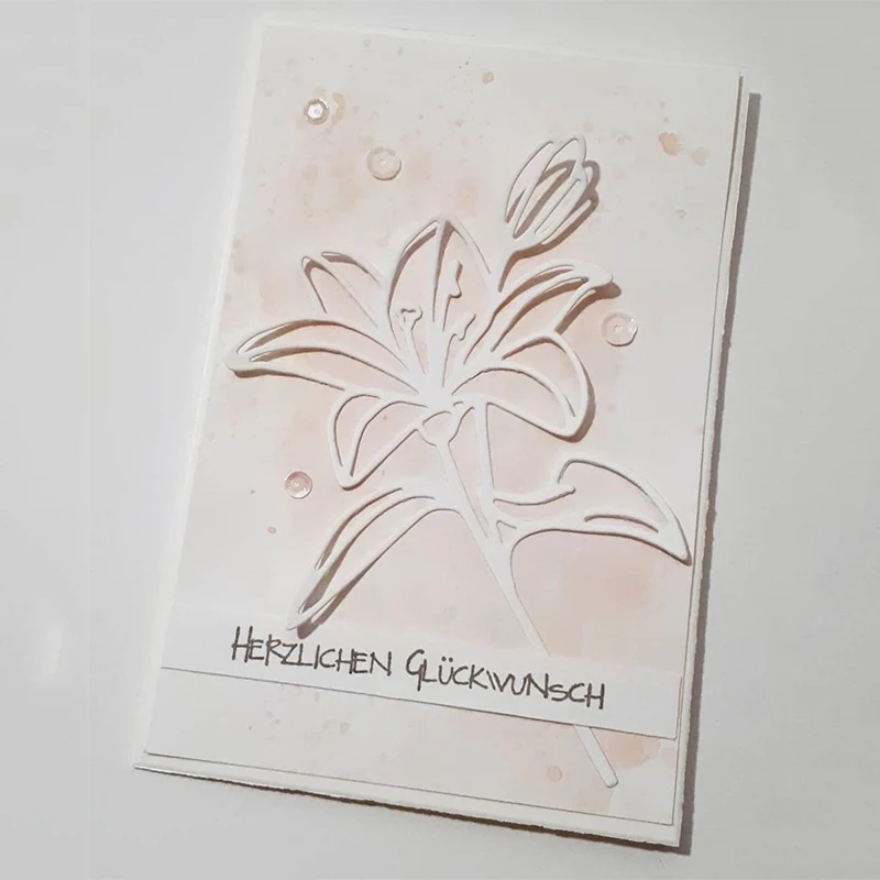 

Lily Stencil Metal Cutting Dies For Scrapbooking Practice Hands-on DIY Album Card Craft Decoration