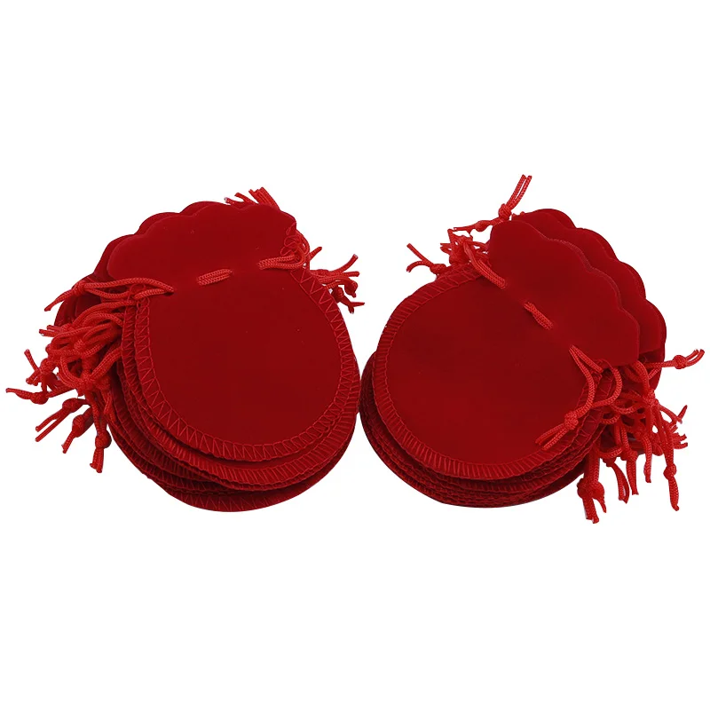 Free Shipping 100PCS  7x8cm Red Velvet Drawstring Pouch Bag/jewelry Bag,christmas/wedding Bag