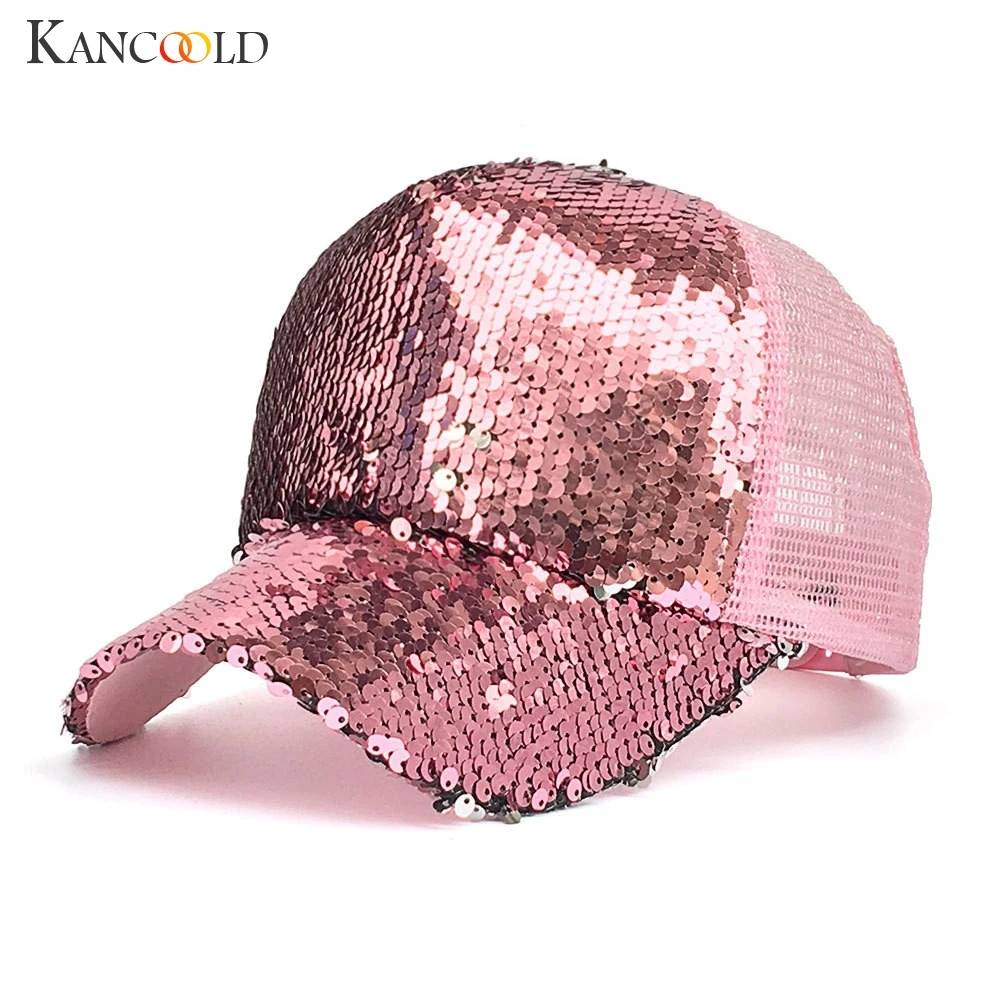 KANCOOLD шляпа Для женщин Модный конский хвостик Бейсбол Кепки пайетки блестящие грязные Бун Snapback Hat Sun Кепки s высокого качества шапка Для женщин 2018NOV15